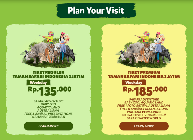 tiket masuk taman safari terbaru