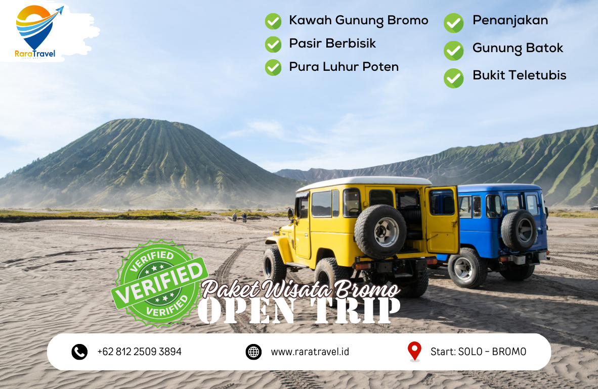 Open Trip Wisata Gunung Bromo dari Solo: Harga Paket Wisata Bromo Mulai Rp 350 Ribuan di Rara Travel & Tour