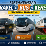 Perbandingan Travel vs Bus vs Kereta Jember Surabaya