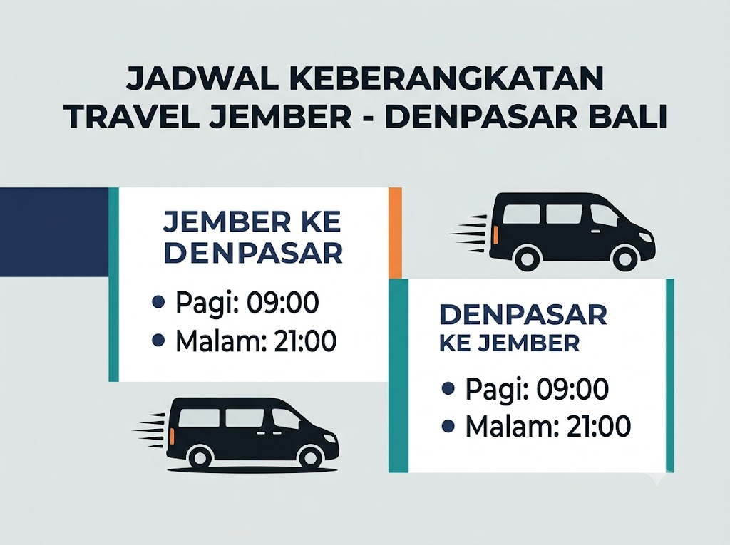 Travel Jember Denpasar Bali beroperasi setiap hari dengan jadwal reguler berikut: