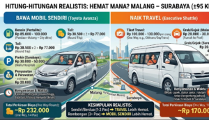Hitung-hitungan Realistis: Lebih Hemat Mana, Bawa Mobil Sendiri atau Naik Travel untuk Rute Malang–Surabaya?